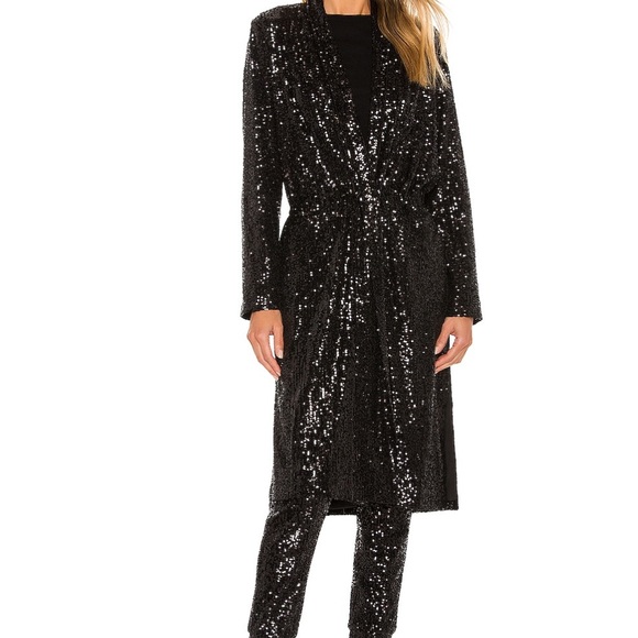 Steve Madden x BB Dakota Showstopper Duster in Black - Picture 2 of 14